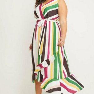 Lane Bryant Wrap Dress Striped Size 24